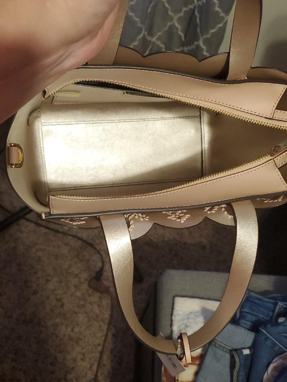 kate spade Blush Scallop-Trim Leather Satchel - Picture 8 of 11